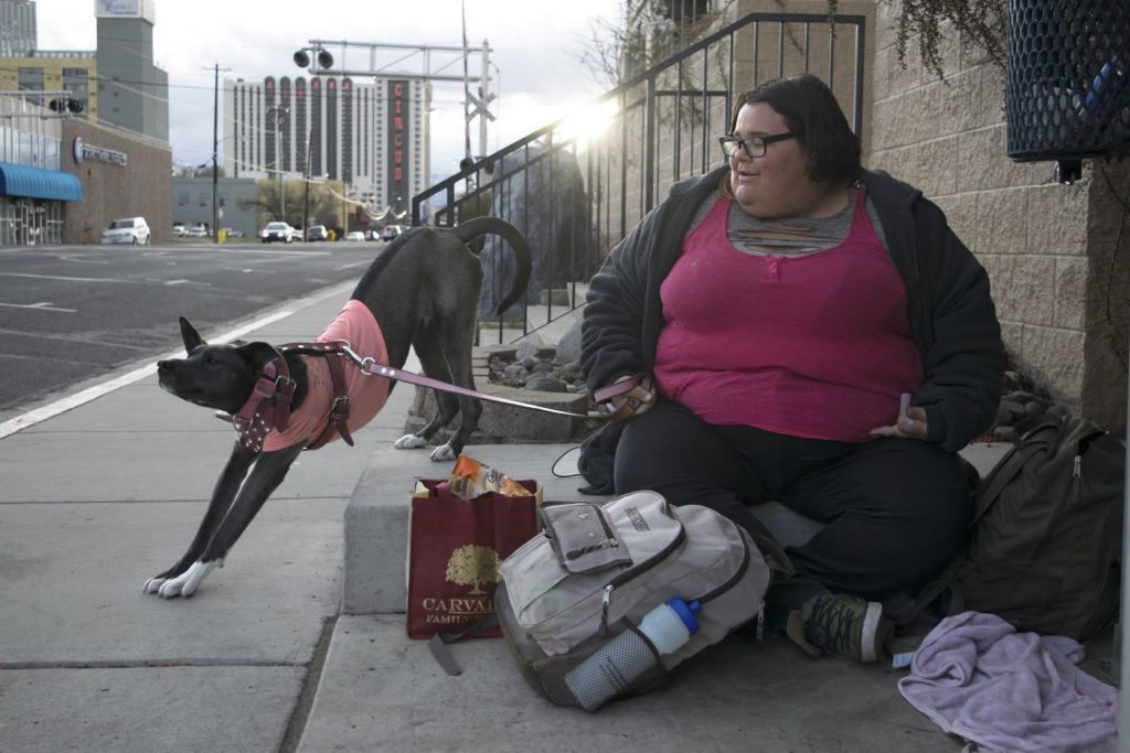 Homeless Woman with Dog