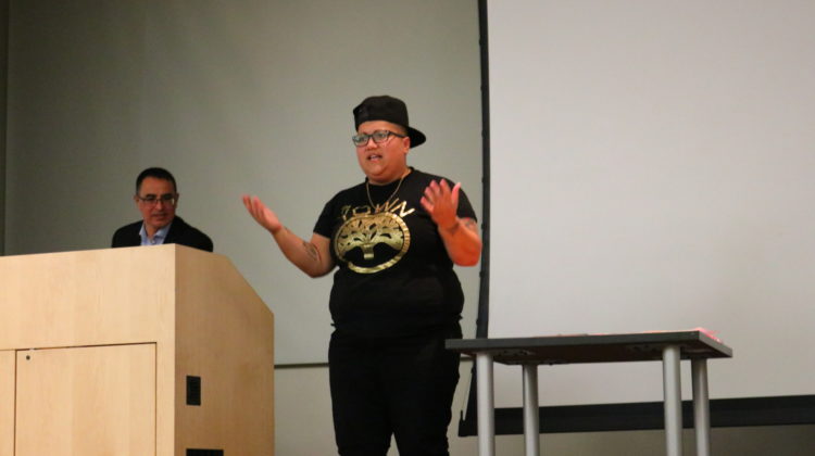 Gabby Rivera during her lecture at UNR.