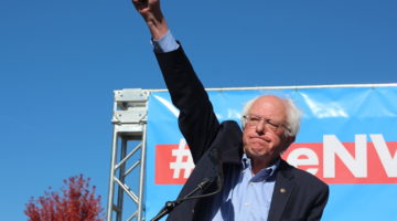 Bernie Sanders speaks to a crowd at a rally on Thursday, Oct. 25, 2018.