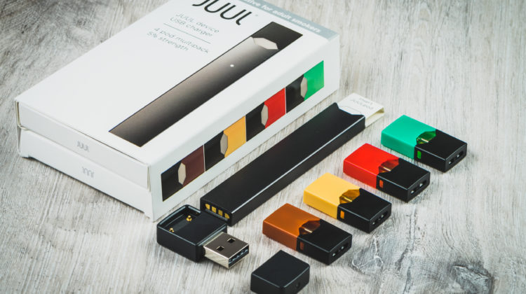 A Juul and various cartridges