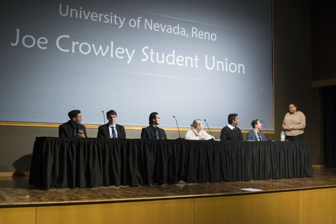 College of Science candidates prepare for their ASUN senatorial debate.