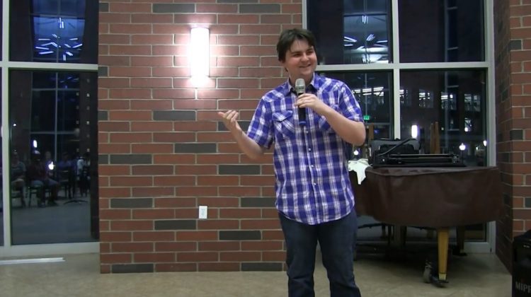 Matt Cotter does Stand-up comedy in the Knowledge Center Rotunda