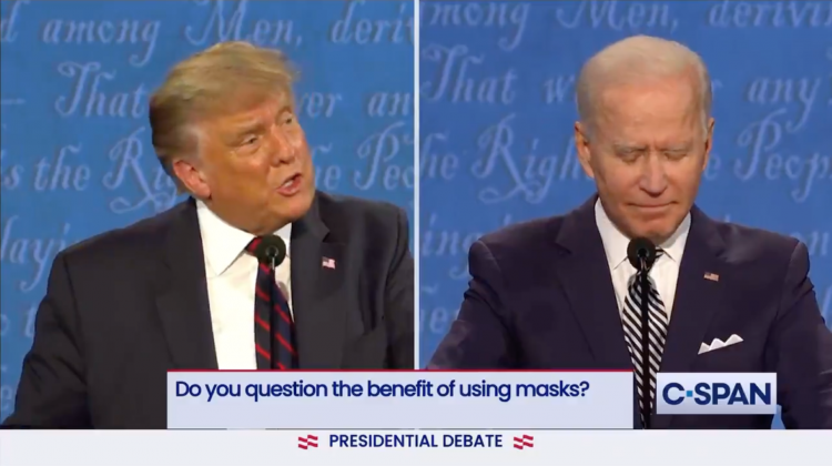 President Donald Trump and former Vice President Joe Biden at the first 2020 presidential debate