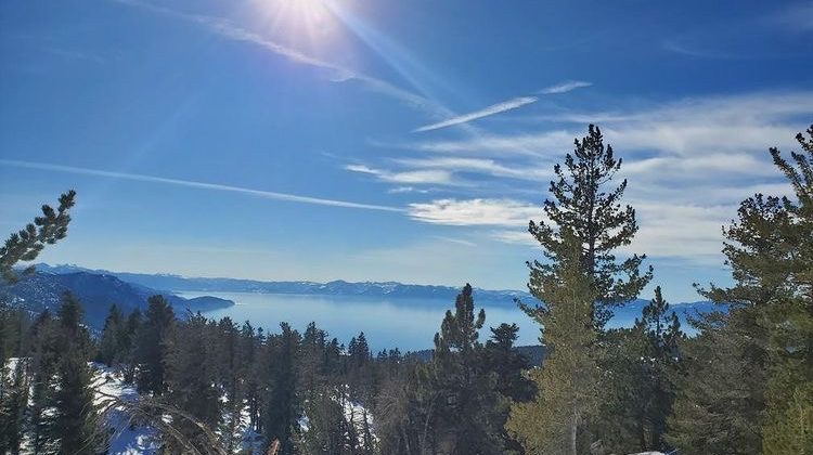 A view of Lake Tahoe from the top of Chickadee Ridge, a scenic spot located in Washoe County, Nevada.