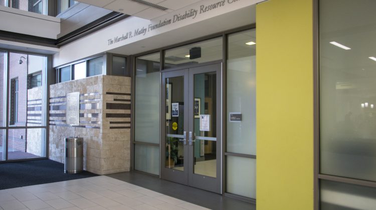 Double doors with a sign above that reads The Marshall R. Matley Foundation Resource Center